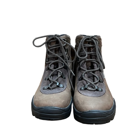 Womens Salomon Outdoor Hiking Boots Brown Leather Contagrip 8.5 Great Condition - Picture 4 of 7